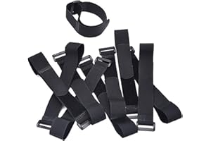 EBOOT Klettbänder Kabelbinder Organizer Verschluss 300 mm x 25 mm, schwarz (10 Stück)