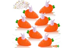 Abnaok Aufziehbare Hasen, 8PCS Kinder Ostern Geschenk aufziehspielzeug, ostergeschenke als osternester zum befüllen, Osterhase kleine Geschenke für Kinder Jungen Mädchen