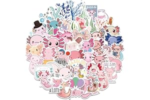 LYUNMU Axolotl Lot de 100 autocollants en vinyle imperméables style graffiti pour voiture, moto, vélo, skateboard, snowboard, bagages, ordinateur portable