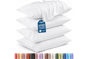 Utopia Bedding King Standard Örngott – 4-pack – kuvertstängning – mjukt borstat mikrofibertyg – krympnings- och blekningsbest