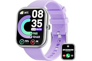 Mingtawn Smartwatch Herren Damen mit Telefonfunktion,1.85''Zoll Touchscreen Fitnessuhr mit SpO2 Blutdruckmessung Schrittzähler Herzfrequenz Schlafmonitor,IP67 wasserdichte Sportuhr für Android iOS