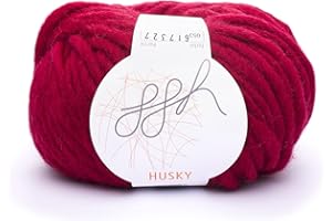ggh Husky | Mezcla de lana virgen - súper voluminosa y suave - 50g de lana en ovillo - adecuada para tejer y hacer ganchillo | Color 053 - Purpurrot