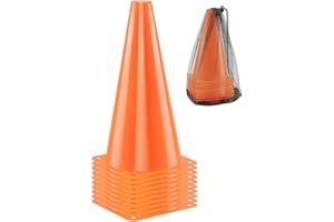 BiAnYC 10-Stück pylonen 32cm Verkehrshütchen Fußball Hütchen ，Groß Bruchfest Trainingshilfen Leitkegel Markierung skegel für pylonen Kinder Sport Reitsport & Hund Training