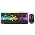Ant Esports KM500W Pro Wireless Gaming Keyboard Mouse Combo, Rechargeable 104 Key LED Light Up Keyboard Ergonomic Wireless Ga