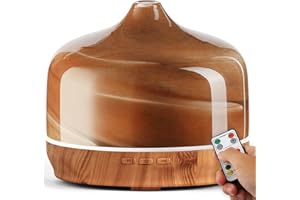 ‎PORSEME Porseme Aroma Diffuser 500ml, Handgeblasen Glas Luftbefeuchter, Ultraschall Aromatherapie Öle Diffusor mit Fernbedienung,Diffusor für Ätherische Öle Letzte 15-21 Stunden,BPA Frei für Wohnung(Desert)