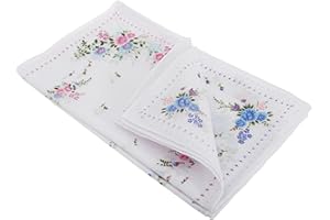 UNIVERSAL TEXTILES Womens/Ladies Floral Cotton Rich Handkerchiefs (Pack Of 8) (One Size) (Diamond Border)