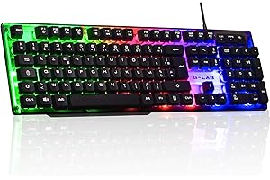 The G-Lab - Keyz Néon - Clavier gamer AZERTY Filaire USB, Rétroéclairage LED Rainbow - Clavier gaming semi-mécanique, 19 touches Antighosting, 12 raccourcis multimédias - PC/PS4/PS5/XBOX – New