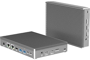 HEIGAOLAPC Mini PC, 12th Gen Alder Lake- N100(3.4GHz), 16GB RAM 512GB eMMC, Fanless Mini Computers, Full-Functional USB-C Portable PC, Dual Display 4K 60Hz, Dual 2.5G Ethernet, 2.4G/5G WiFi BT 5.2