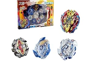 Funmo 4pcs Toupie Burst Set, avec Launcher Combat Spinning Top Toupie Jouet pour Enfants Adulte