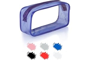 Soul Projekt Grande Trousse Scolaire Transparente Violet - Pochette Maquillage de Voyage et Trousse Ecole pour Garçons et Filles