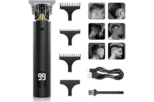 HUSGW Maszynka do strzyżenia włosów Profesjonalna maszynka do włosów dla mężczyzn, elektryczna maszynka do strzyżenia włosów 0mm Contour Cutter Easy Trim Shaver T Blade Trimmer Gritsy, Detailer Hair Clipper Cordless Trimzy Trymer Grooming