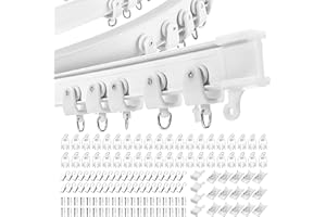 MaxAwe Ceiling Curtain Track, 5 M (16.4 FT) Flexible Bendable Ceiling Curtain Track with Installation Material, Ceiling Mount for Curtain Rail, RV Curtain Track, Room Divider, Shower Window Curtain
