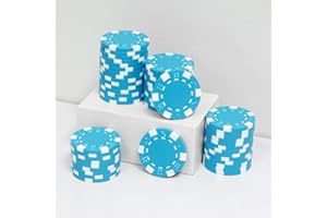 JIESITE 11.5 Gram Poker Chips ABS Monte Carlo Poker Chips Casino Grade Poker Chip for Texas Hold'em, Blackjack,Card Night Poker Games-Pack of 50