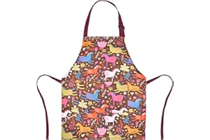 XonyiCos Kinder Jungen Dinosaurier Schürze mit Taschen, Mädchen Schürzen zum Kochen, Malen, Küchenchef Schürze für Kinder 3-12 Jahre