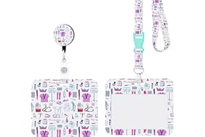 Nurse By Aqos - Porte Badge Tour de Cou -Tour de Cou Badge - Porte Badge Infirmiere - Porte Carte Navigo - Avec Cordon - Laniere porte clé - Lanyard porte-badge Collier (Infirmière)