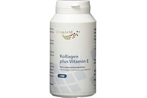 ‎VITA WORLD Kollagen mit Vitamin E Kapseln – Collagen Kapseln mit reinen 500mg Kollagen & 24mg Vitamin E pro Tag (100 Kapseln) – Collagen vom Rind – geprüft, ohne Zusätze, laktose- & glutenfrei – vitaworld