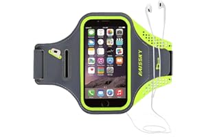 HAISSKY Schweißfest Sport Armband Universell Handyhülle iPhone,Joggen Radsport Fitness Arm Tasche -Mit Schlüsselhalter,Kabelfach,Kartenhalter,für iPhone 8/7/6/6S/SE,Galaxy S7/S6/S5 bis 5.2 Zoll
