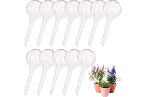 LOCOLO 12-Count Small Watering Globes, Plant Watering Globes Imitation Glass Watering Bulbs Houseplant Plant Pot Bulbs, Garden Watering PVC Self Watering Irrigation Drippers for Garden, 1.96 Inch Diameter
