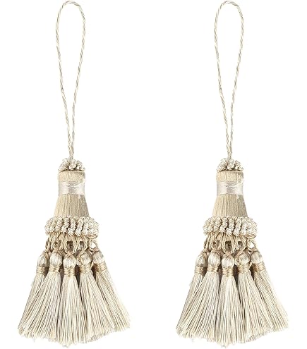 DÉCOPRO Elegante portachiavi con nappa, realizzato a mano, 10 cm, anello da 7,5 cm, colore oro bordeaux #1253 (rosso carminio, oro giallo, rosso scuro), set da 2 pezzi - Italia