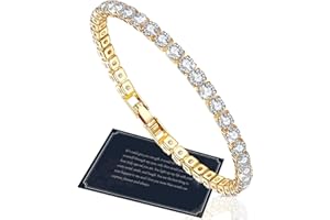 J.Fée Glitzer 5A Zirkonia Tennis Armband Damen Geschenk für Weihnachten Muttertag Geburtstag Jahrestag mit Box, Geschenk für Sie Freundin Silber/Gold/Rosegold Kristall Armband 17-19cm /6,7-7,5 Zoll