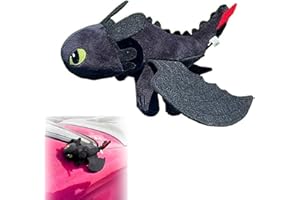 JFSYMYF Kleines Autozubehör Mit Beweglichen Flügeln, Zahnlose Plüschspielpuppen Passend Für Autos, Helme, Motorraddächer (Schwarz 7.8in/20cm)