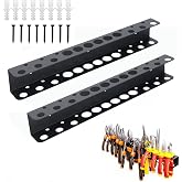 Wall tool holder 2 pieces with screwdriver holder 14 holes | 40cm wall organiser for workshop and garage, ideal for storing s
