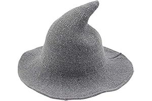 CAROLILLY Sombrero Bruja Halloween Mujer Bruja Halloween Gorro de Lana para Adulto Gorra de Mago Sombrero Plegable Accesorio Disfraz Costume para Fiesta Halloween Carnaval Cosplay