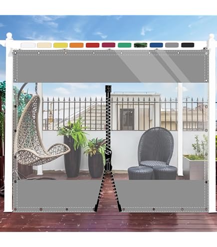 Transparente Outdoorvorhänge Planenvorhänge,Pavillon Seitenteile Mit Reißverschluss,Graue Durchsichtige Wasserdichte Pvc Kunststoffplane Mit Ösen