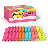 Post-it Mini Notlar, 3,8x5 cm, 24 Ped, Amerika'nın 1 Numaralı Favori Yapışkan Notları, Poptimistik Koleksiyon, Parlak Renkler
