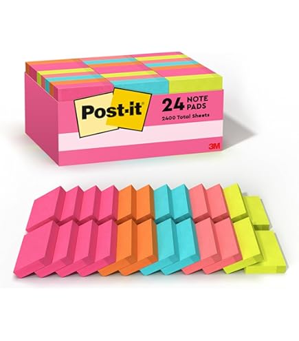 Emraw Sticky Notes - 8 Pack Pastel Watercolor Memo Pads, 3x3 Inch, 400 Sheets - Removable & Residue-Free For Office, Home, School - View #13