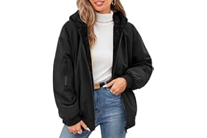 Tuopuda Cappotto Giubbotto Donna Invernale Giacca Cappotti Imbottita Caldo Parka Reversibile Sherpa Fleece Oversize Felpa con Cappuccio Giacche Corta Giaccone Outdoor
