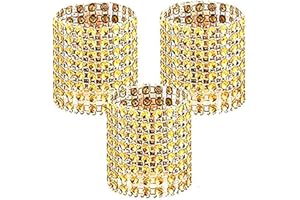 ANLOO Napkin Rings, Bling Rhinestone Diamond Napkin Rings Buckles for Table Decorations, Wedding, Dinner,Party, DIY Decoration,Set of 100 (Gold-20 PCS)