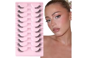 Sixstarhair Pestañas Postizas Naturales Medias Pestañas Banda Tranparentes 10 pares Pestañas de ojo de gato Suave y Reutilizable Half Lashes