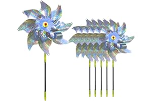 TAFACE 6 sztuk wiatraki do odstraszania ptaków, odstraszacz ptaków, odblaskowy wiatrak ogrodowy