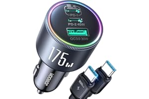 JOYROOM 175W 3-Port Zigarettenanzünder USB C mit 100W C-C Kabel, [3 GaN Chips] Auto Ladegerät Adapter, PD100W & QC3.0 Schnell Kfz Ladegerät für iPhone17/16/Samsung S25/Smartphone/iPad/MacBook/Laptop