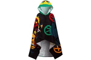 ‎LEGO Ręcznik z kapturem LEGO Ninjago Dziecięcy Ręcznik plażowy LEGO Poncho Ręcznik kąpielowy Ręcznik do pływania