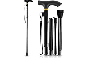 ALOCH Walking Stick – Adjustable Folding Walking Sticks for Women & Men with Rubber Ends, Lightweight Collapsible Cane – Foldable Travel Walking Aid