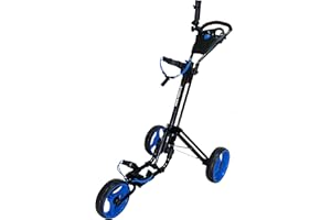 Qwik-Fold 3 Wheel Push Pull Golf CART - Foot Brake - ONE Second to Open & Close!