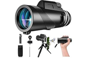 MIDERDO Monokular Fernglas 12x50 HD Teleskop Fernrohr für Erwachsene mit Handyhalterung & Stativ – Handteleskop Kompakt & Leicht & Wasserdicht für Outdoor Jagd Vogelbeobachtung Wandern Camping Konzert