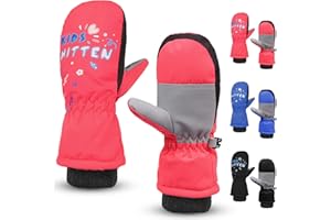 JASUEN Children's Ski Gloves Waterproof Gloves Thermal Breathable Mittens with Elastic Band for Boys / Girls, Winter Gloves for Snowboarding Skiing