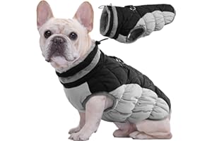 Kuoser Manteau d'hiver Imperméable pour Chien Veste Chaude Doublé en Polaire pour Chiot avec Col en Fourrure Gilet Coupe-Vent Extérieur Vêtement Réfléchissant pour Petits Moyens Grands Chiens
