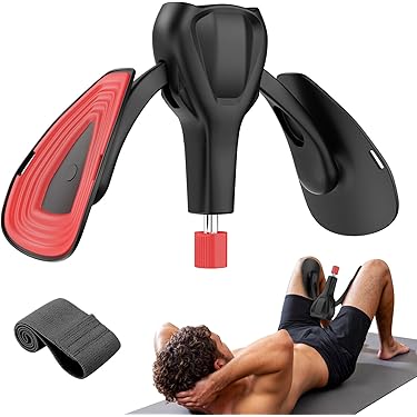 Dijtrainer bekkenbodemtrainer voor dames en heren, bekkenbodemtrainer vrouwen, beentrainer billen benen pers, dijen bekkenbodem, oefening, benen, fitnessapparatuur voor thuis, paars