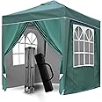 SANHENG Pop Up Gazebo, Pop Up Tent with Weights, Fully Waterproof, All Weather Gazebo ideal for Outdoor Party Camping (2x2m,Green)