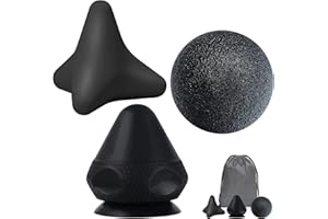 RYMALL Triggerpunkt Drücker Massagegerät+Faszienball,Schmerzfrei Drücker Set mit Saugnapf & Beutel für Muskelschmerzen und Verspannungen, Osteopressur Drücker Massager für Selbstmassage (Schwarz)