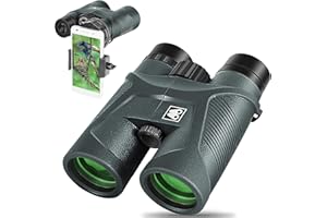 Sarblue Prismáticos de 10 x 42 para Adultos con Adaptador de Smartphone, Prisma BAK4 y Lente FMC, prismáticos Profesionales HD - para observación de Aves, Viajes, (10 * 42)