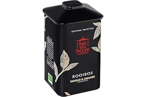 THES DE LA PAGODE Rooibos Gourmand Vanille Amande par Thés de La Pagode | Edition Prestige – Boite de 100 grammes | Infusion gourmande BIO