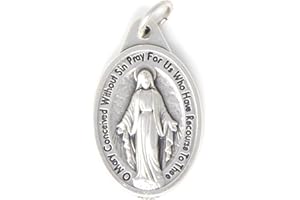 Rosary Heaven Miraculous Catholic Medal - Silver Colour 2cm