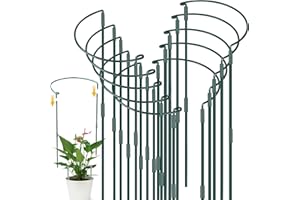 YeahBoom 10 Pièces 25x80cm Tuteurs pour Plantes,Piquets Verts Demi-Ronds Support,Soutien pour Plantes de Jardin,Support de Plantes de Jardin Demi-Rond,pour Hortensias, Pivoines, Plantes Vivace, Légume