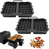 2 Pack Air Fryer Silicone Waffle Moulds Air Fryer Liner Belgian Waffle Air Fryer Accessories Waffle Insert for Air Fryer Comp