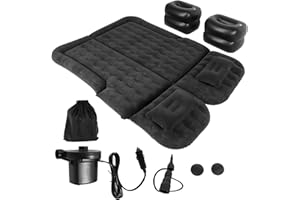 Cocoarm Car Air Bed Inflatable Bed for SUV Car Flocking+PVC Thickened Car Air Mattress Outdoor Travel Inflatable Air Mattress (Black)